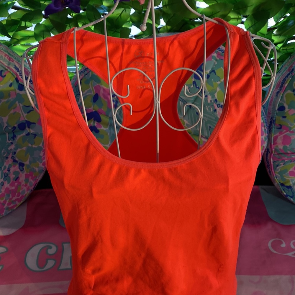 Bright orange stretchy onesie bodysuit